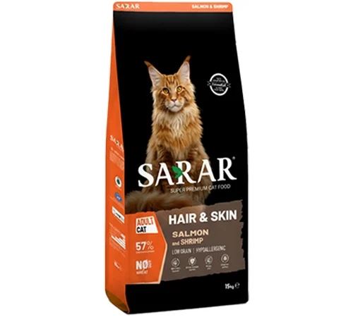 SARAR Cat Food Hair Skin with Salmon & Shrimp 2Kg