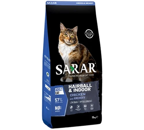 SARAR Cat Food Hairball Indoor with Chicken & Anchovy 2Kg